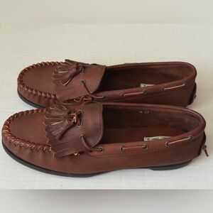 Mira Vista Brown Loafers Leather Slip On Tasseled Moccasins Men's Size 12 Vtg?